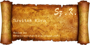 Szvitek Kira névjegykártya
